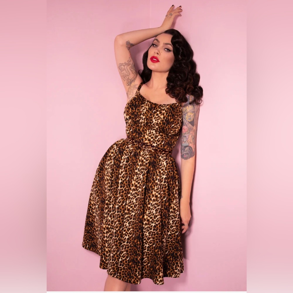 INGENUE DRESS IN VINTAGE LEOPARD PRINT - VIXEN BY MICHELINE PITT